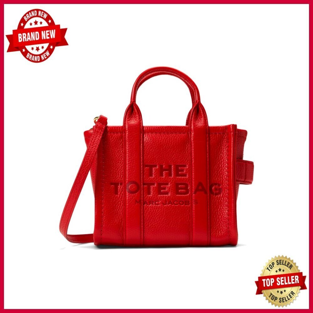 Leather Crossbody Tote Bag with Zipper Closure and Shoulder Strap